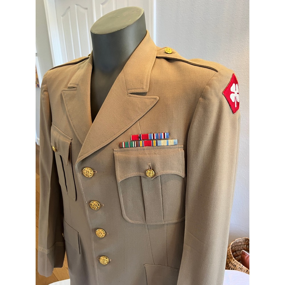 WW2 1941 US Army Officers Uniform Coat Dated Named Capt Tailored Jacket Patch 40